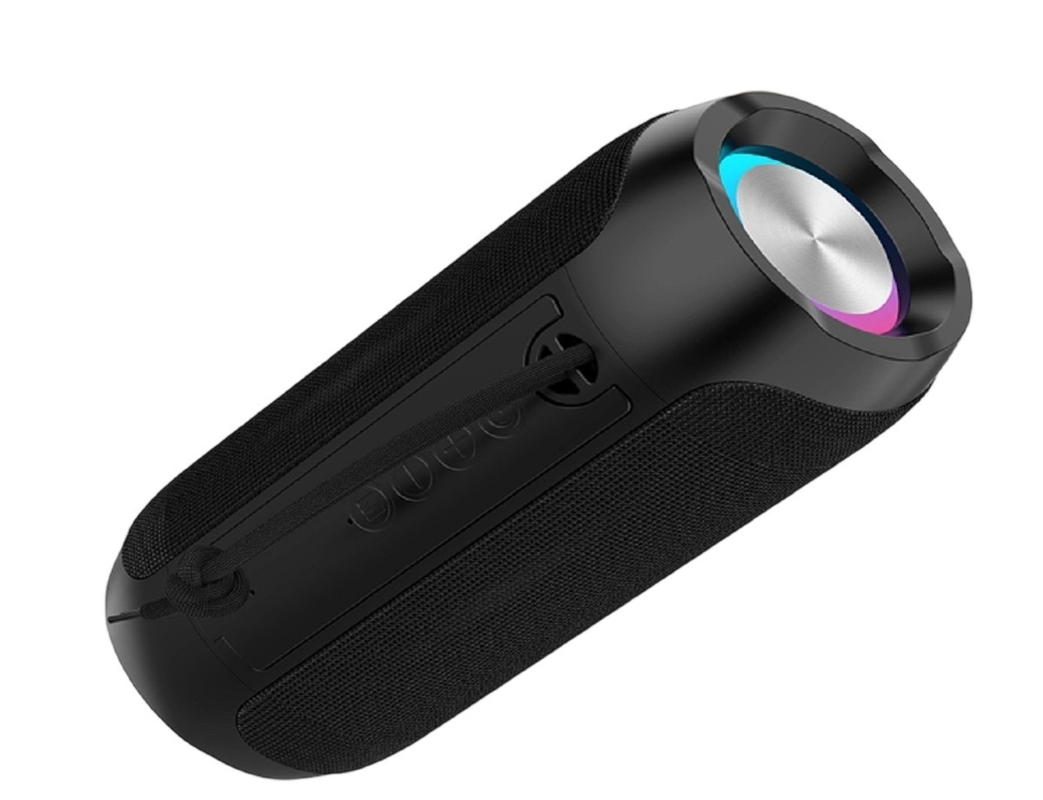 Altavoz de cuatro colores negro gris rojo azul con ABS + silicona doble 45MM 5W controladores IPX4 impermeable 1200mAh batería luz RGB