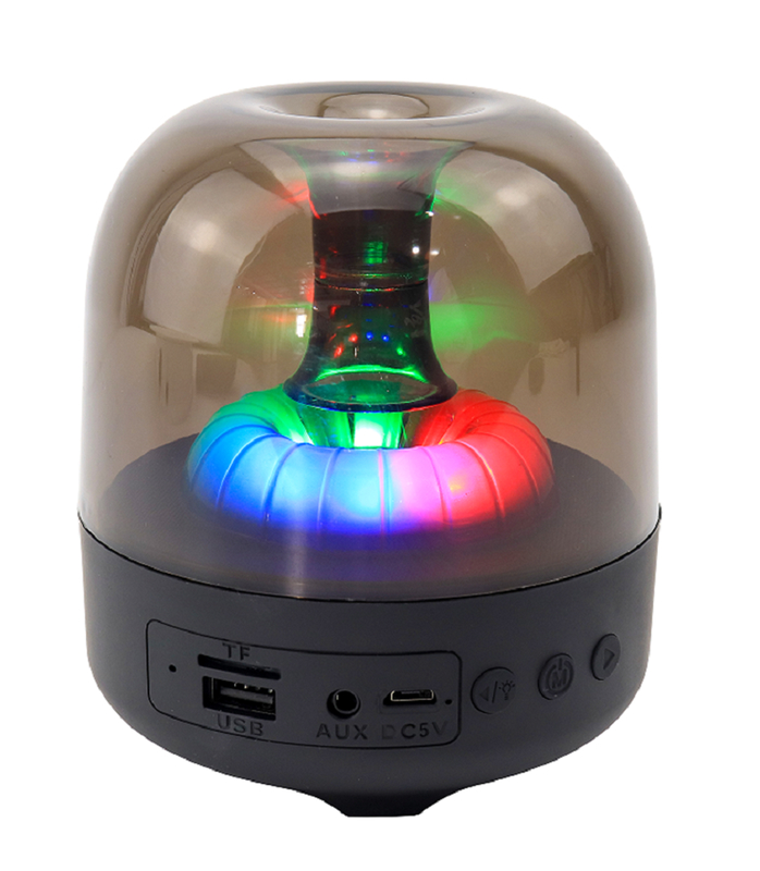 Altavoz ETEK Bluetooth 5.3, Controlador de 5W y 52MM, Batería de 500mAh, Material ABS+PC, Luz RGB, Reproducción AUX/TF/FM/USB y llamadas (negro)