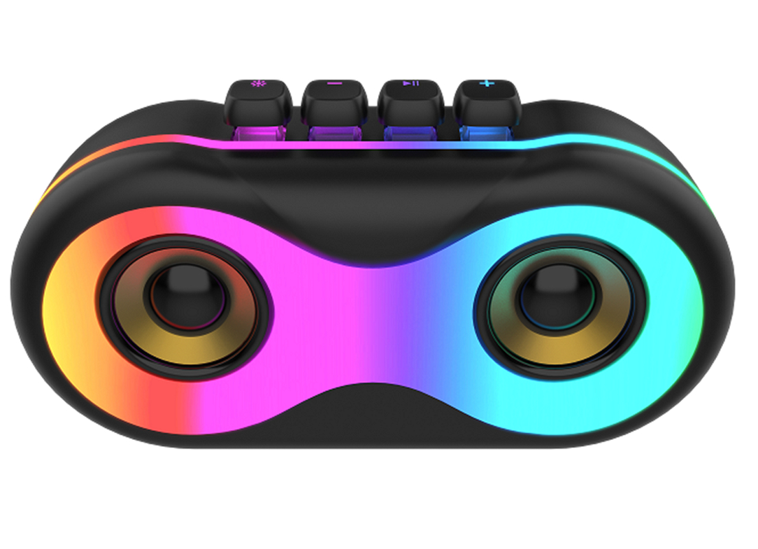 Altavoz ETEK Bluetooth 5.3 con luz RGB, doble altavoz de conductor de 52 mm con estéreo de 16W, carga TYPE-C, batería de 1800mAh