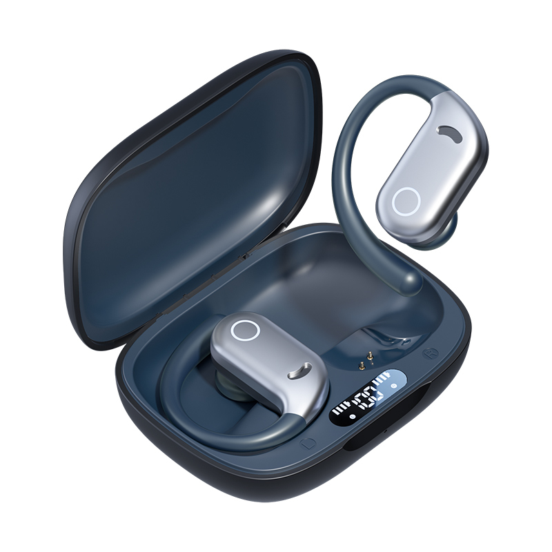 ETEK auriculares de pantalla LED impermeable, Bluetooth 5.4, celda de auriculares de 50mAh + caja de 300mAh (tabla protectora), altavoz F14.2