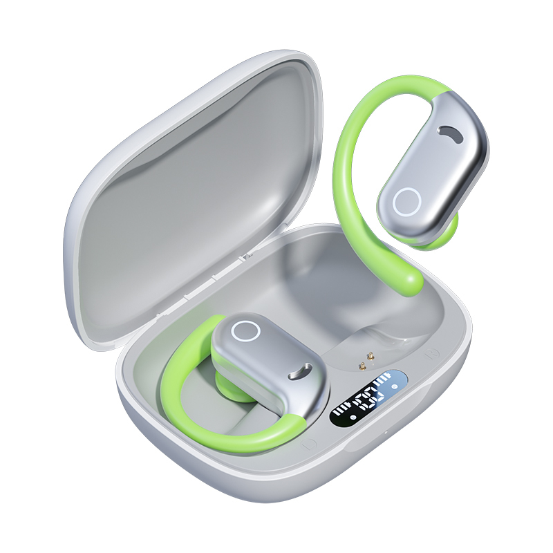 ETEK auriculares de pantalla LED impermeable, Bluetooth 5.4, celda de auriculares de 50mAh + caja de 300mAh (tabla protectora), altavoz F14.2