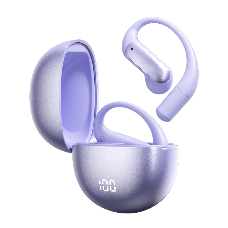 ETEK OWS auriculares abiertos Batería de 40mAh mientras que la caja de carga alberga una batería protegida de 500mAh Negro Púrpura Plata