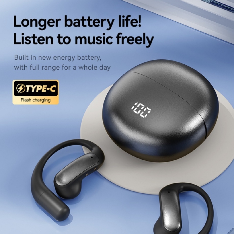 ETEK OWS auriculares abiertos Batería de 40mAh mientras que la caja de carga alberga una batería protegida de 500mAh Negro Púrpura Plata
