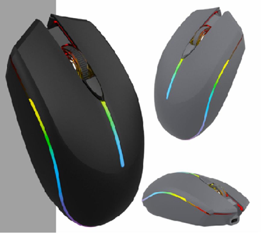 Ratón con conectividad de modo dual 2.4G y Bluetooth, batería recargable de 500 mAh, DPI ajustable 800/1200/1600