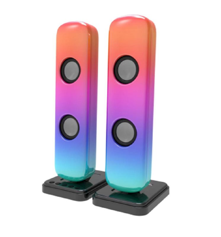 La barra de sonido ETEK ofrece una salida RMS de 5W*4 a través de dos controladores de 2 pulgadas que cubren una frecuencia de 35Hz-16KHz. Requiere un adaptador de 12V2.5A.