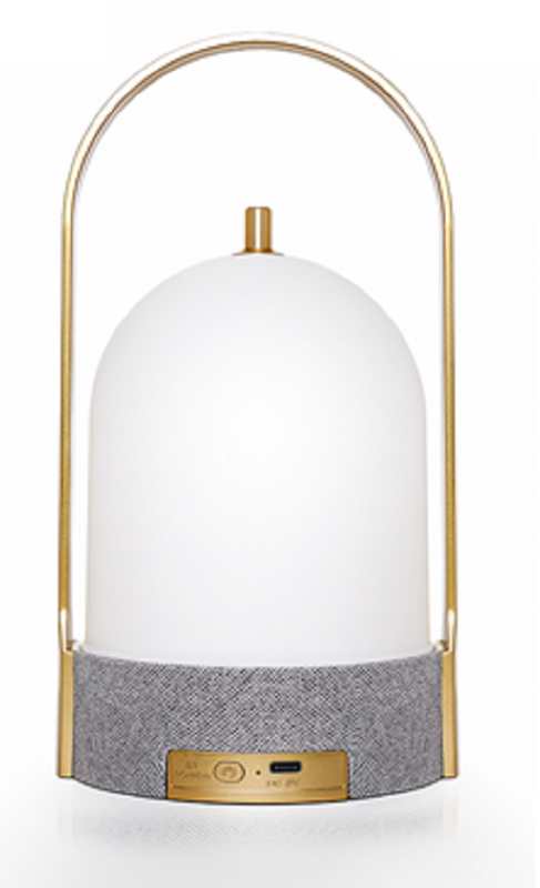 5W Bluetooth 5.0 altavoz con luz LED, batería de 1500mAh, carga tipo-C, control táctil, ABS + tela de tela, azul / oro / rojo / plata