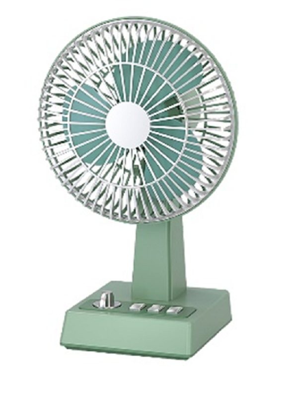 Ventilador con motor sin escobillas recargable ETEK de 3600 mAh, 5-8 horas de autonomía, Verde/Rosa