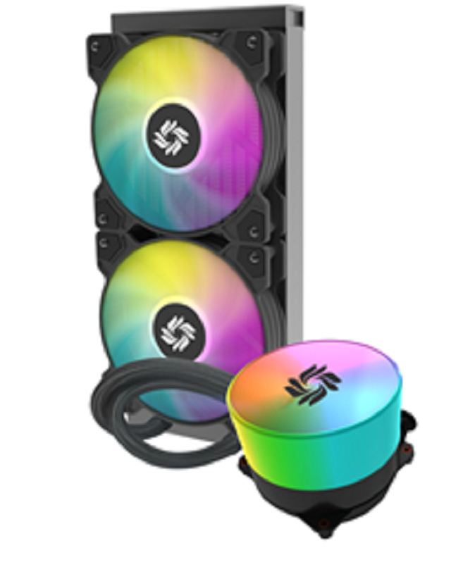 240mm ARGB Liquid CPU Cooler con bloque de agua redondo 400mm manguera de goma PWM Fan 1800 RPM Logotipo personalizado 270W TDP