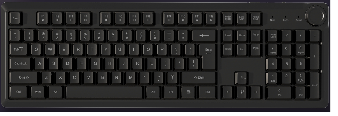 ETEK teclado USB de tamaño completo, 448 mm, ABS + membrana, teclas de función FN, membrana de plata, tapones negros