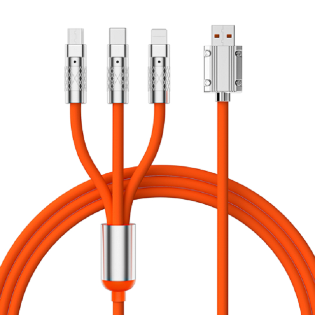 ETEK 120cm Cable USB de carga rápida, PVC + aleación de zinc, CCA de 4 núcleos, indicador LED, multicolor personalizable