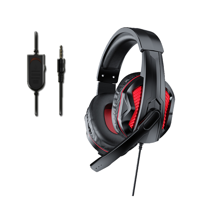 Auriculares gaming con cable y micrófono con cancelación de ruido, controlador de 40 mm, conector USB + doble 3,5 mm, cable de 2 m, para esports, trabajo remoto, etc.