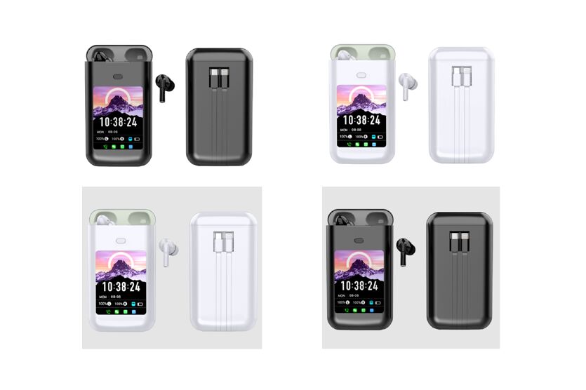 Audífonos TWS inteligentes con caja de carga de 5000mAh, Bluetooth 5.4,Cancelación de ruido ENC, alertas de mensajes multi-aplicación (WeChat/WhatsApp/FB)