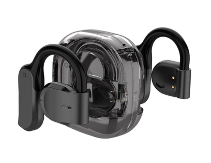 ENC OWS auriculares Bluetooth, chip JL6973, controlador de 13 mm, tiempo de juego de 4 horas, caja de 300 mAh con tablero de protección, negro / blanco / verde