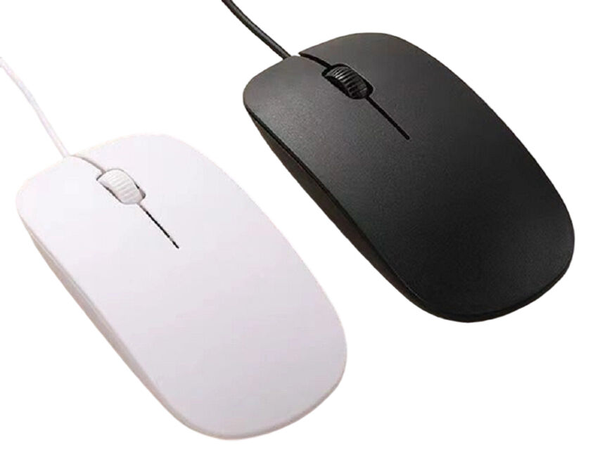 ETEK 3D Ergonomic Wired Mouse,1000 DPI, 46g de peso ligero, 1.2M de cable USB, IC 8733, Negro/Blanco