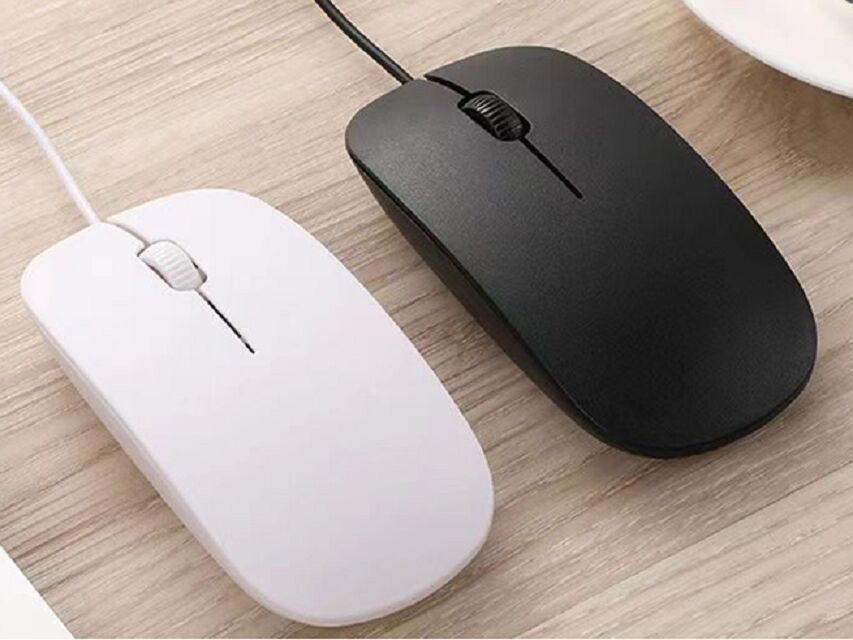 ETEK 3D Ergonomic Wired Mouse,1000 DPI, 46g de peso ligero, 1.2M de cable USB, IC 8733, Negro/Blanco