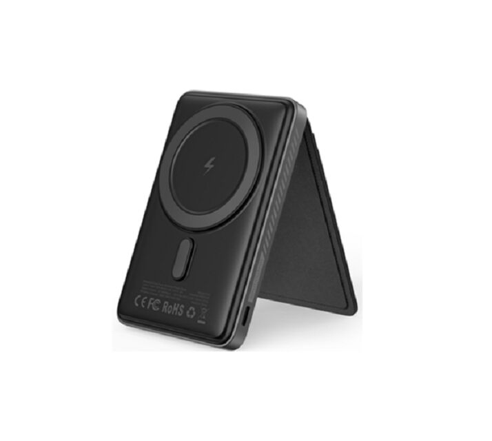 Banco de energía inalámbrico magnético de 3 en 1 5000mAh, 15W compatible con MagSafe, salida PD / QC de 22.5W, soporte telefónico incorporado, opciones multicolores