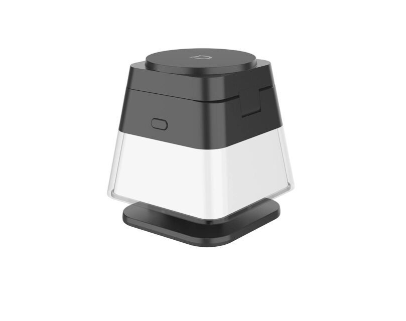 Estación de carga inalámbrica plegable 3 en 1, para teléfono, reloj, auriculares, carga rápida de 15W, luz RGB, plástico + PC, negro / blanco