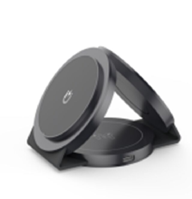 Pad de carga inalámbrico ultra delgado 3 en 1, plegable y portátil, 15W para teléfono / 2.5W para reloj / 3W para auriculares, 4 colores, plástico + PC