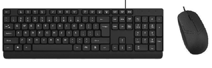 Combo de teclado y ratón con cable, 104 teclas, resistente al agua, 1200 DPI, Plug-and-Play USB, para oficinas y escuelas