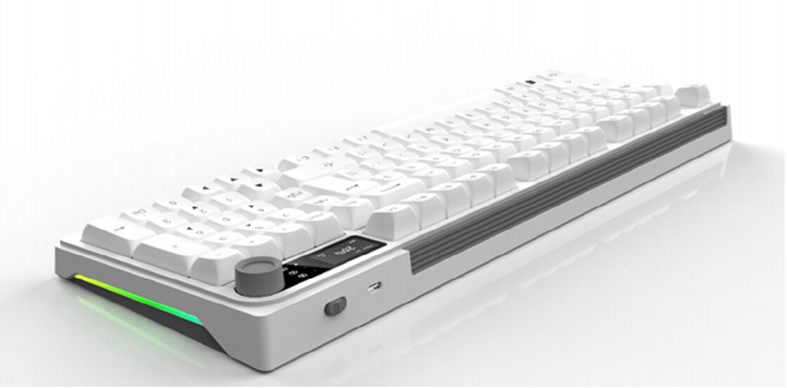 Teclado mecánico de triple modo, intercambiable en caliente, 3000mAh, anti-ghosting completo, teclas de colores mixtos