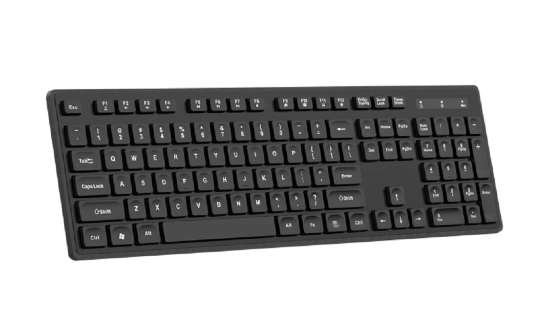 Teclado de membrana para oficina, Chip HiTrend, ABS 475, 2.4G, Cableado opcional de 1.5M, Negro/Azul/Rosa
