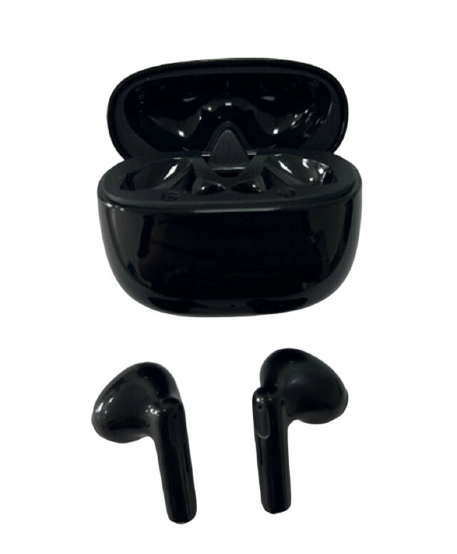 Auriculares TWS con estuche de carga de 300 mAh, Auriculares TWS Bluetooth 5.3, Controlador F10, 5 horas de reproducción, Carga Tipo-C, 30+300mAh, Negro