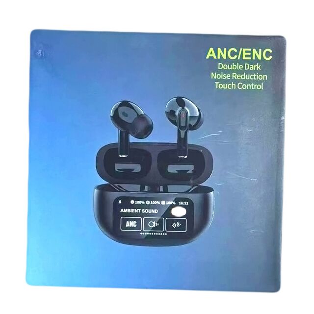 Audífonos TWS con caja de carga de 300 mAh,Audífonos TWS ANC+ENC,F10 Driver, Control táctil, Modo ambiente, 30+300 mAh, Tipo-C, Negro