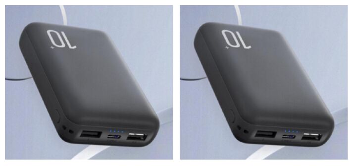 Banco de energía de doble celda de 10000 mAh, Li-Po de grado A, salida de 10 W, entrada Tipo-C + Micro USB, negro/blanco