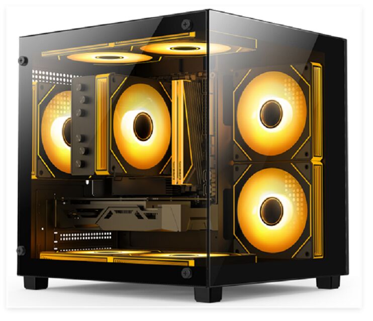 Casilla de vidrio compacto para PC, Micro-ATX/ITX, 240 mm de enfriamiento por agua, filtro de polvo superior, negro