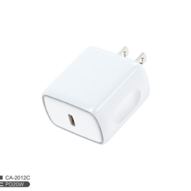 Cargador PD USB-C de 20W, Enchufe de EE. UU., Entrada Global de 100-240V, Rojo/Morado/Azul/Blanco