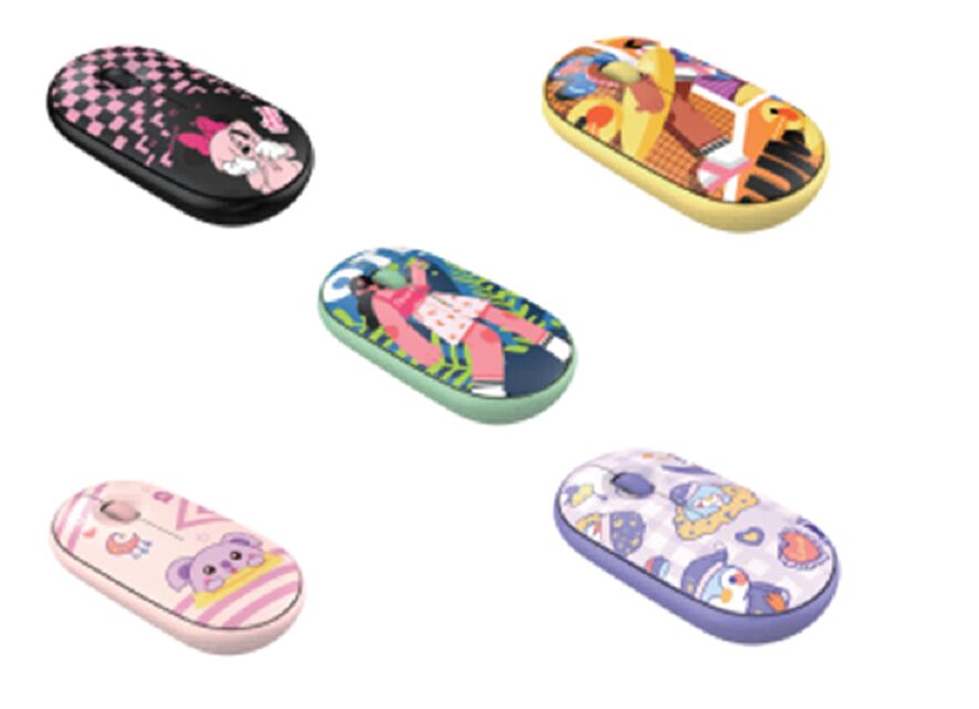 Ratón inalámbrico de doble modo, 2.4G+BT, 1200 DPI, 5 colores, batería AA