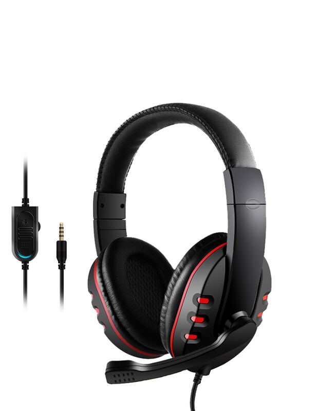 Auriculares gaming con cable, drivers de 40 mm, micrófono con cancelación de ruido, doble jack de 3,5 mm + USB, cable de 2 m
