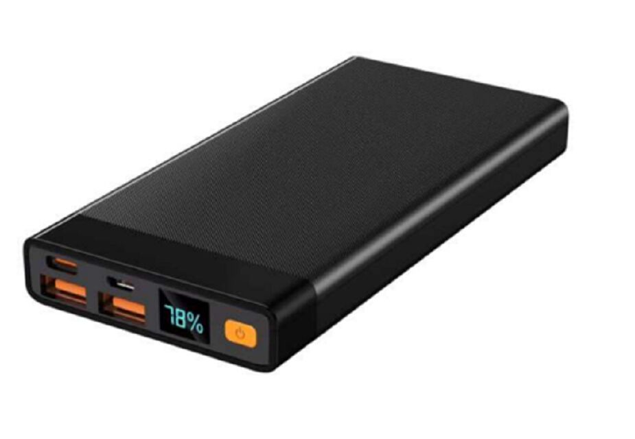 10000mAh Slim Power Bank,PD 22.5W,Tipo-C y USB-A, Negro/Blanco
