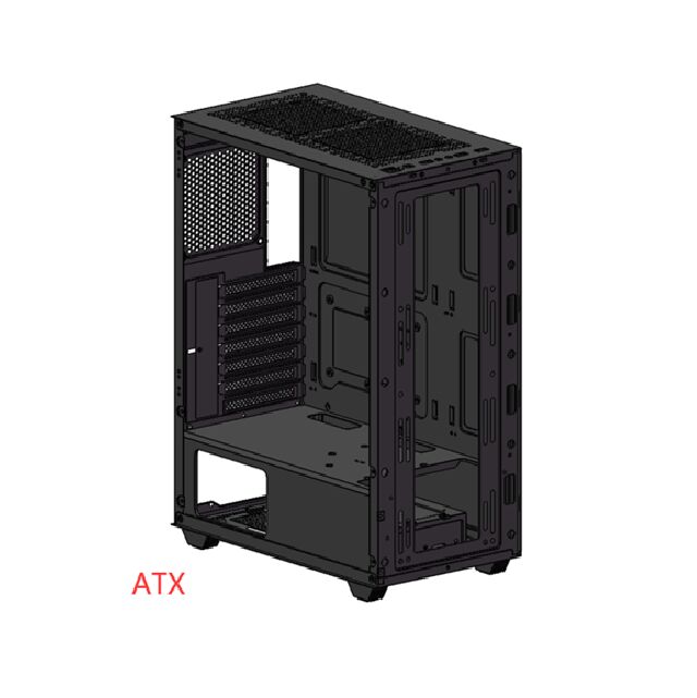 Caja de PC Gaming ATX, Panel Lateral de Cristal Templado, Doble HDD/SSD, Soporte para Múltiples Ventiladores
