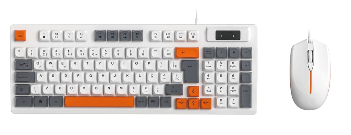 Combo de teclado y ratón con cable, 94 teclas + ratón para juegos de 2400 DPI, Bloqueo de color