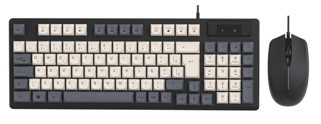 Combo de teclado y ratón con cable, 94 teclas + ratón para juegos de 2400 DPI, Bloqueo de color