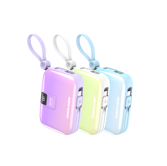 10,000mAh Gradient Power Bank-22.5W Carga rápida, doble USB-C y relámpago, 3 colores