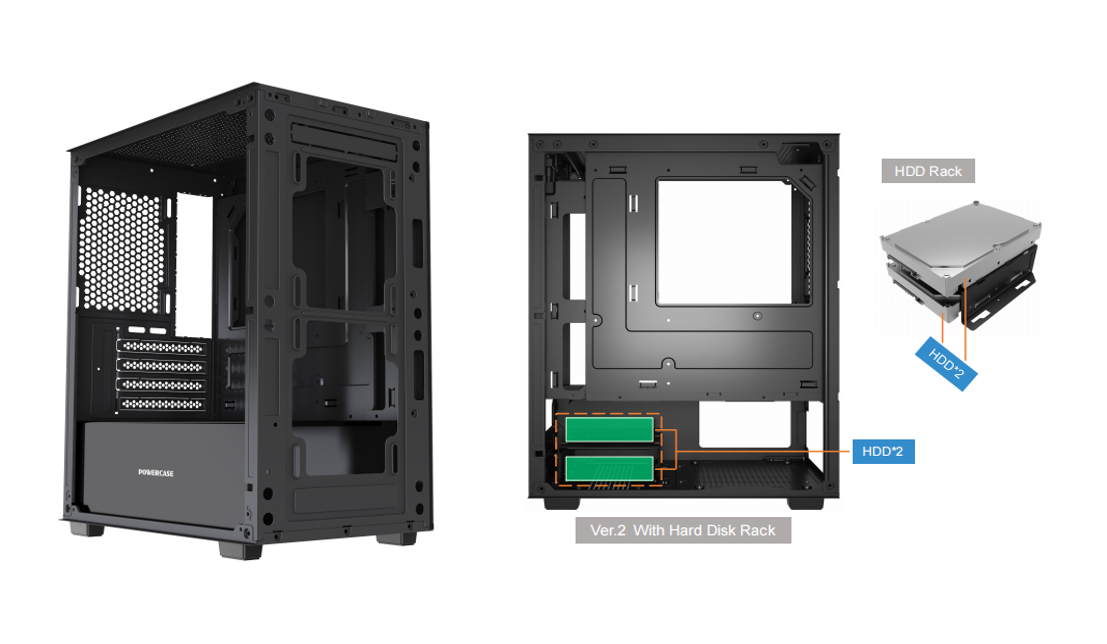 MATX Casilla de la torre media, panel lateral de vidrio templado, soporte de GPU de 240 mm y 300 mm