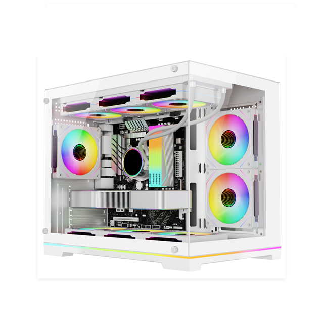 Casilla ATX de torre completa con vidrio templado, radiador de 360 mm y soporte VGA de 5 ranuras