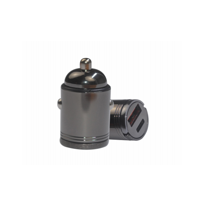 Cargador de automóviles de aleación mini de 20W USB-A + C Dual Port PD / QC Carga rápida