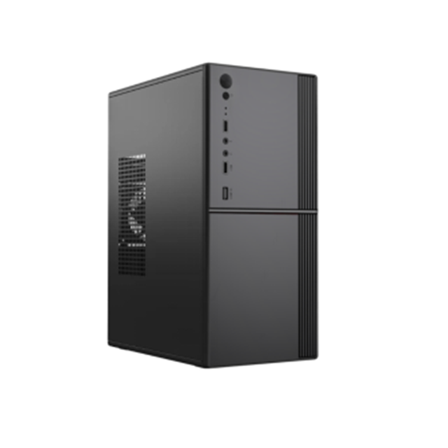 Cuerpo compacto ATX 0.33mm SPCC, ventilador delantero de 12 cm, doble USB + audio, soporte M-ATX, 260 * 160 * 350mm