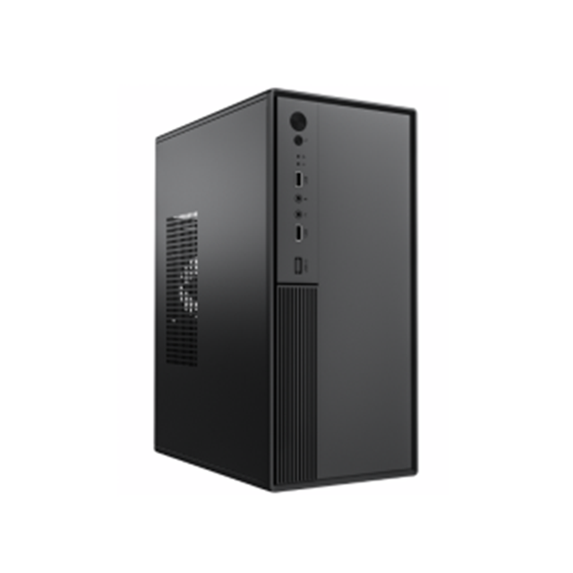 Cuerpo compacto ATX 0.33mm SPCC, ventilador delantero de 12 cm, doble USB + audio, soporte M-ATX, 260 * 160 * 350mm
