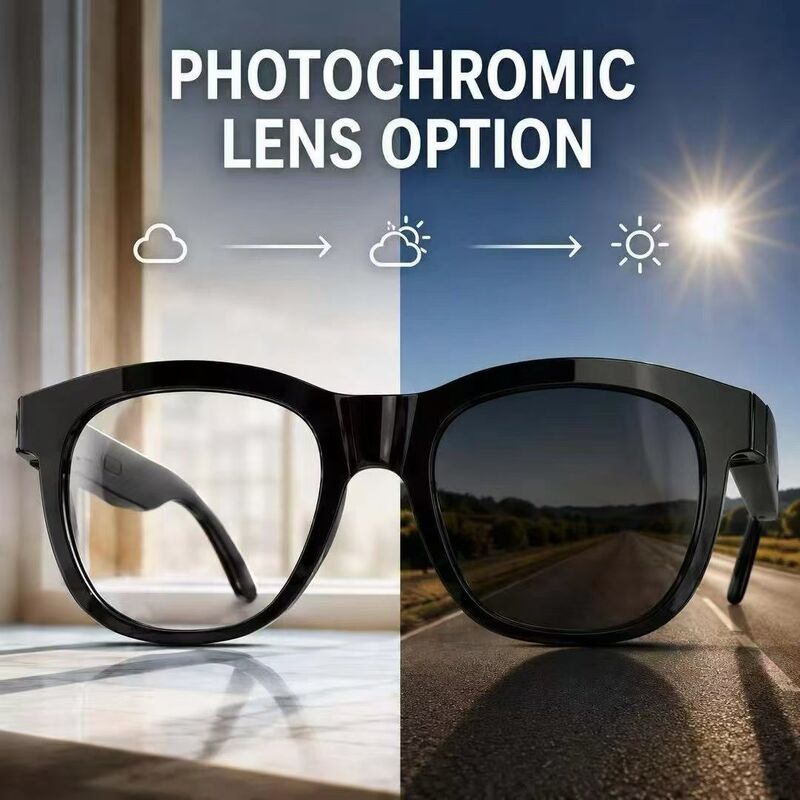 Bluetooth 5.4 Audio gafas de sol w/FM Tipo-C 6H Tiempo de juego 38.5g Ligero Multicolor