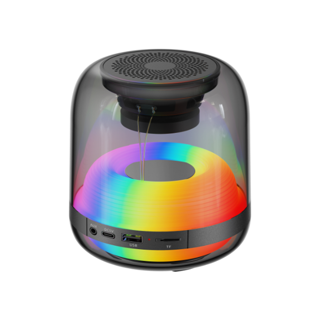 Bluetooth 5.4 altavoz portátil 5W de rango completo + luz RGB TF/USB/AUX Cuad-modo