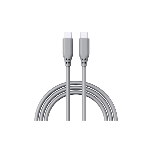 Cable de carga rápida de silicona USB-C a C de 100W, PD3.0 de 5A/20V + sincronización de datos de 480Mbps, cable de tacto suave de 1m (blanco/gris/naranja)