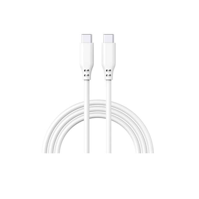 Cable de carga rápida de silicona USB-C a C de 100W, PD3.0 de 5A/20V + sincronización de datos de 480Mbps, cable de tacto suave de 1m (blanco/gris/naranja)