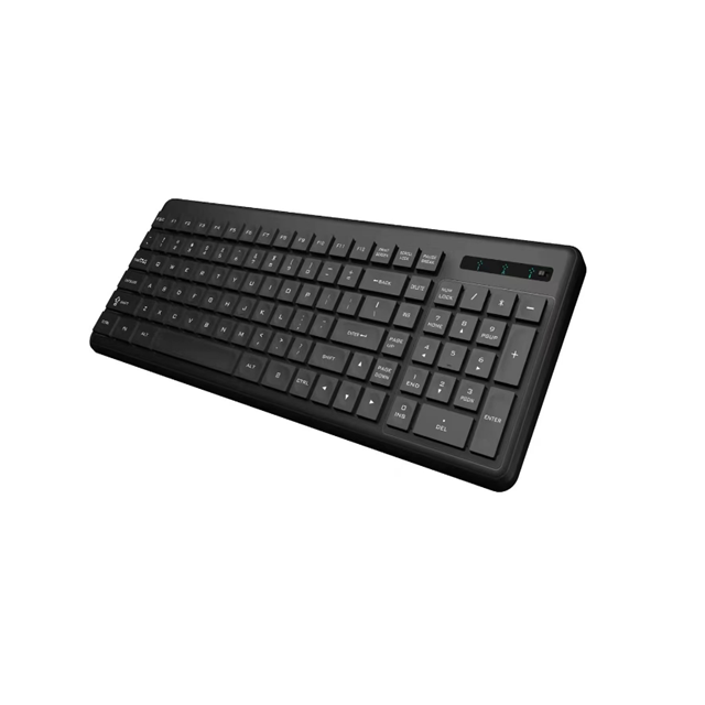 Recargable 2.4G Bluetooth teclado inalámbrico 89 teclas ABS resistente al agua Tipo-C 500mAh Negro Multilingüe
