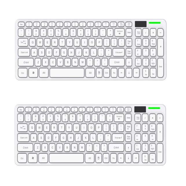 Teclado inalámbrico recargable 2.4G/BT, 101 teclas, Tipo-C, 50M pulsaciones