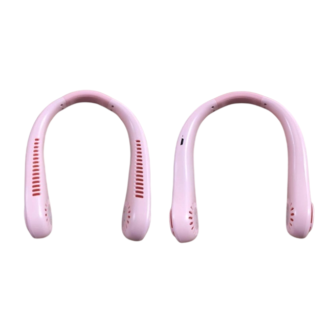 Ventilador de cuello portátil 3 velocidades, recargable tipo C