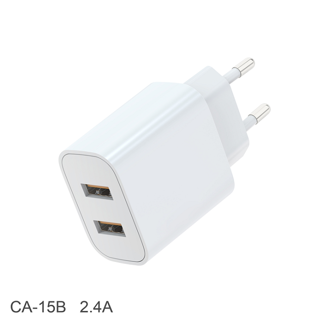 12W EU Plug 5V 2.4A Adaptador de energía caja de color, blanco